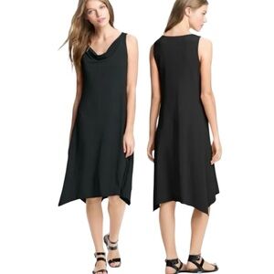 Eileen Fisher Cowl Neck Handkerchief Hem Sleeveless Jersey Dress size M